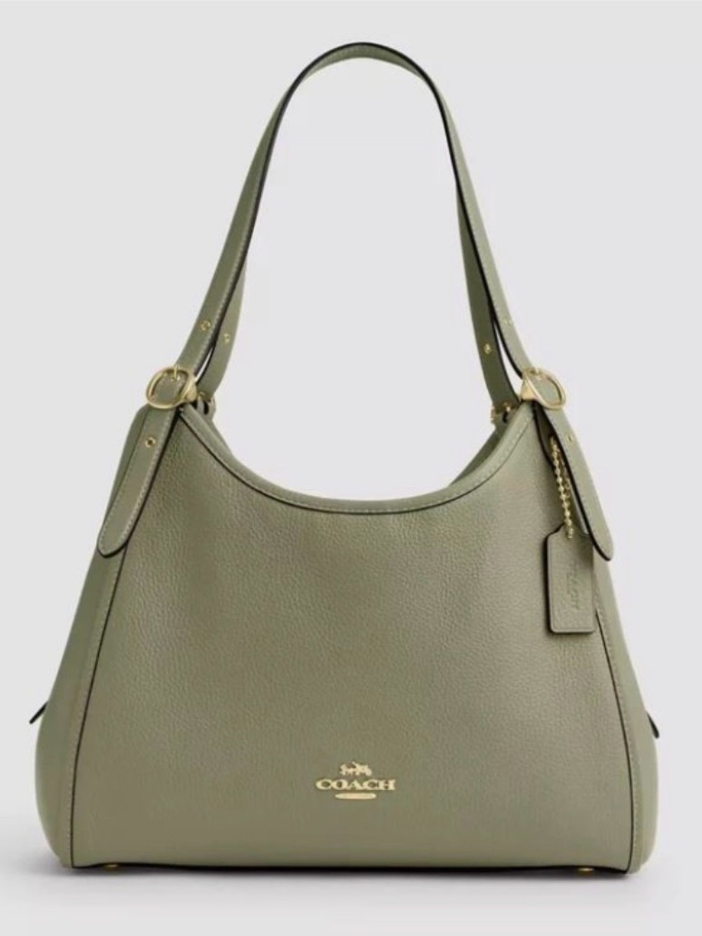 COACH Erin Shoulder Bag Pistachio/Gold Green Pebbled Leather CAQ86